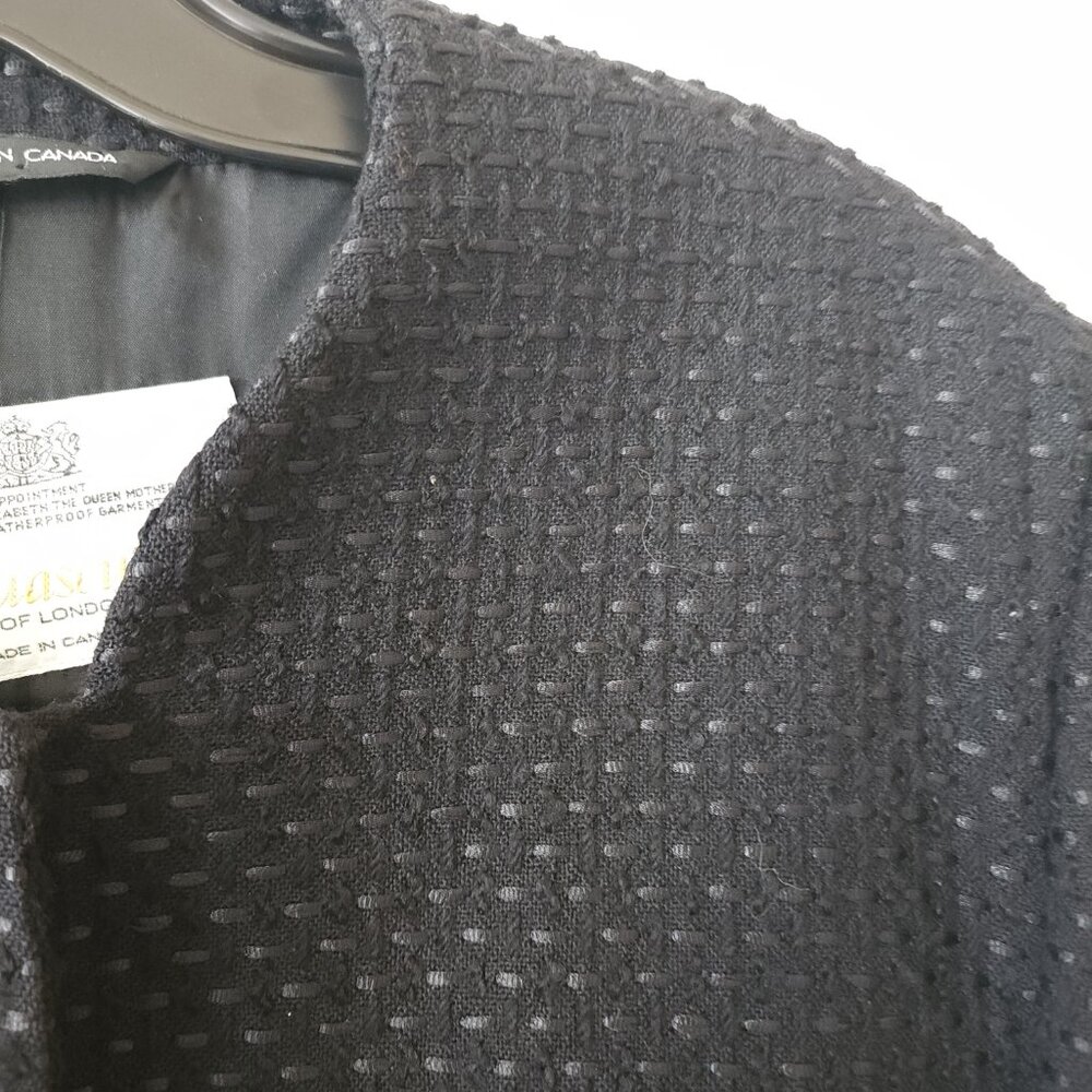 Vintage Aquascutum Black Wool Blend Textured Blazer - Picture 2 of 11